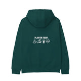 Plan for Today Hoodie – Koyu Yeşil – arka görünüm