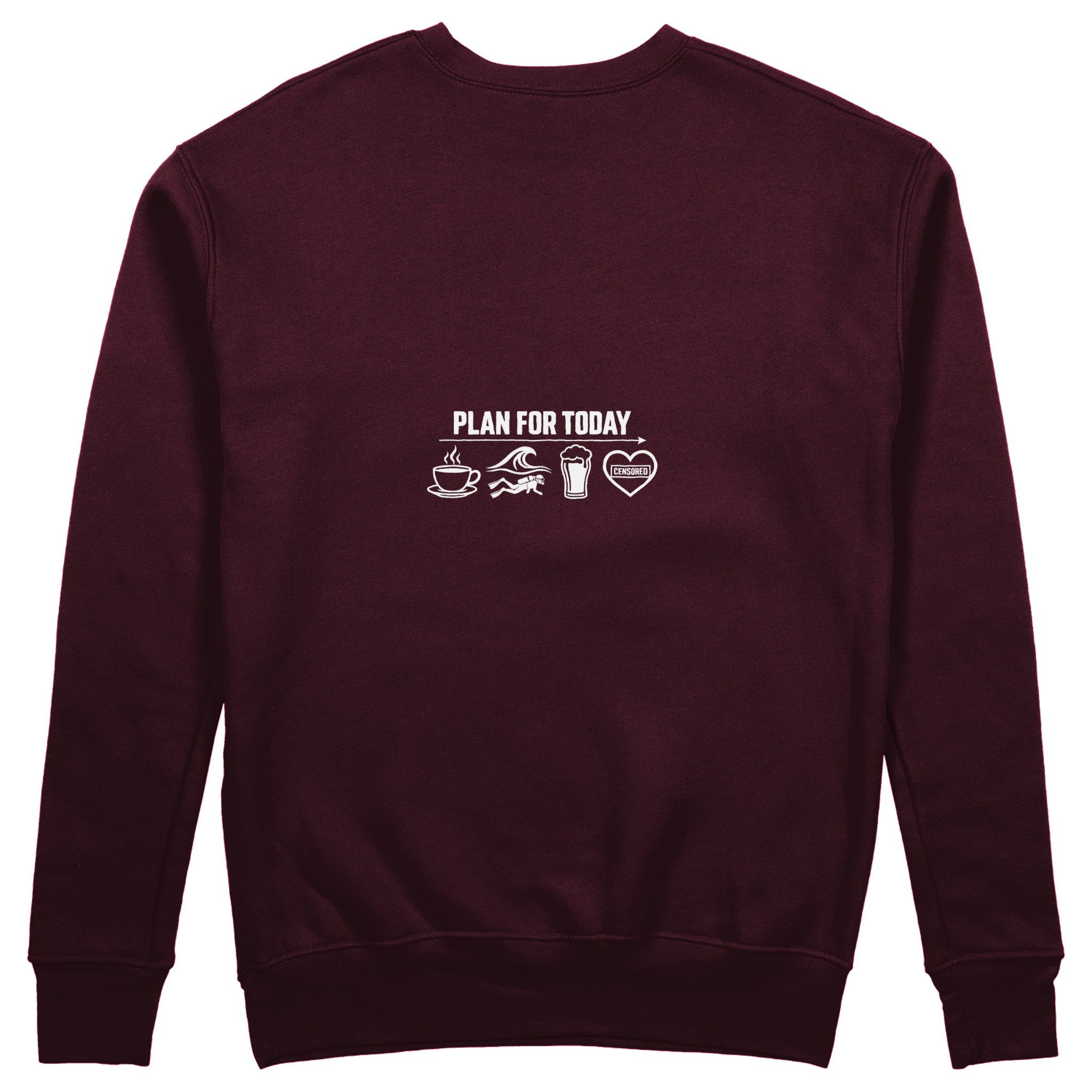 Plan for Today Sweatshirt – Bordo – arka görünüm