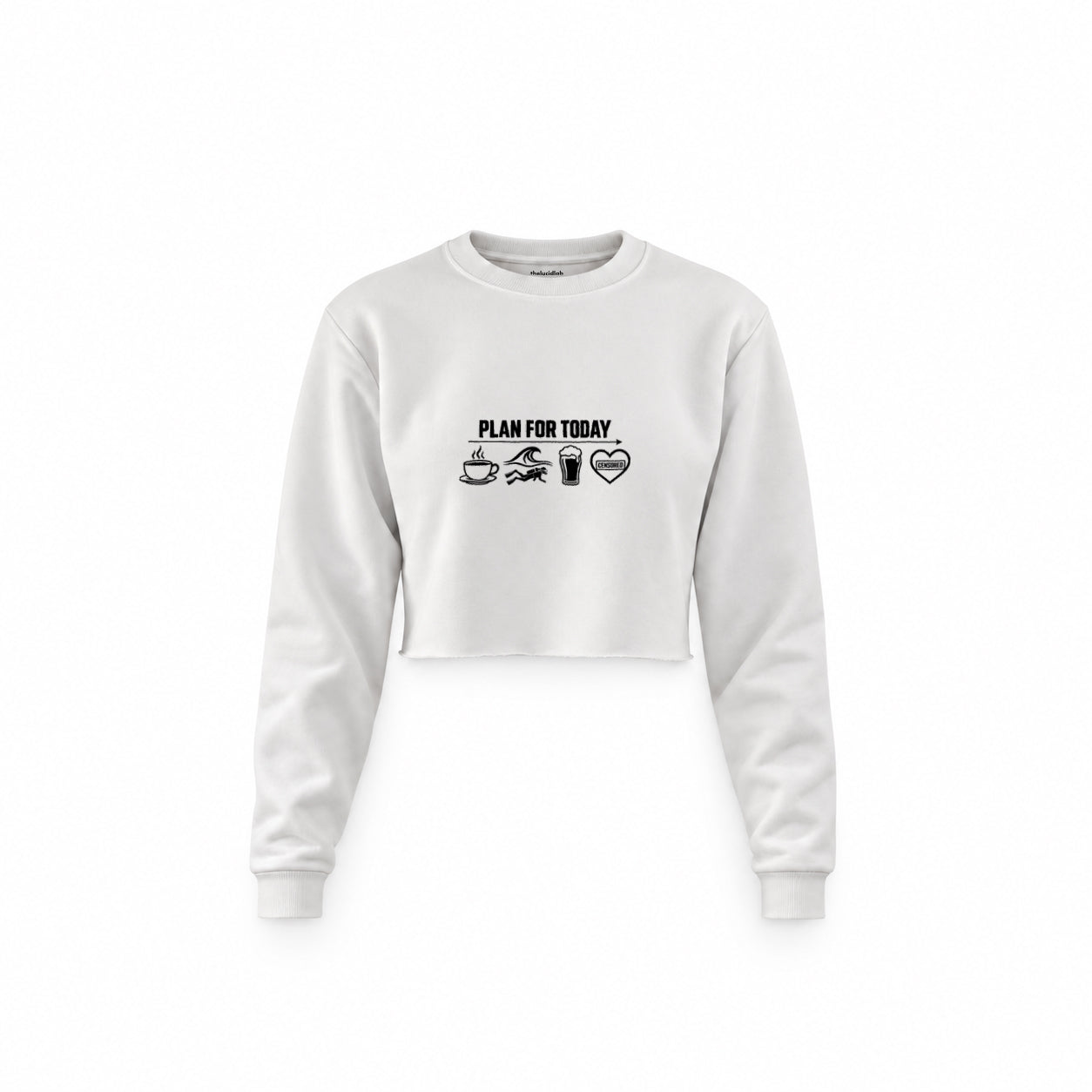 Plan for Today Crop Sweatshirt – Beyaz – ön görünüm