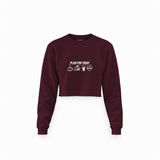 Plan for Today Crop Sweatshirt – Bordo – ön görünüm