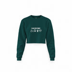 Plan for Today Crop Sweatshirt – Koyu Yeşil – ön görünüm