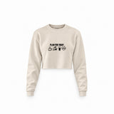 Plan for Today Crop Sweatshirt – Krem – ön görünüm