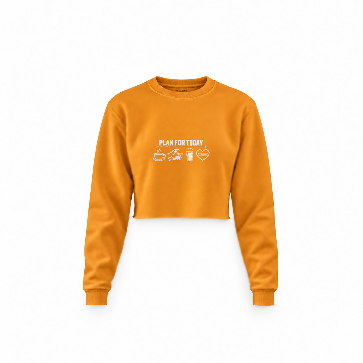 Plan for Today Crop Sweatshirt – Turuncu – ön görünüm