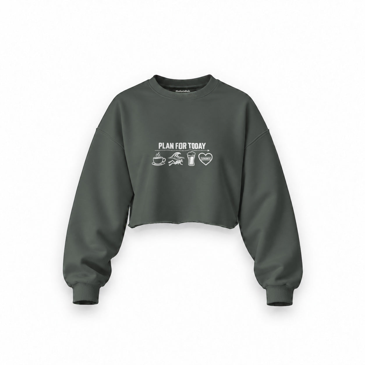 Plan for Today Oversize Crop Sweatshirt – Antrasit – ön görünüm
