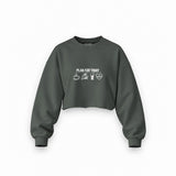 Plan for Today Oversize Crop Sweatshirt – Antrasit – ön görünüm
