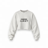 Plan for Today Oversize Crop Sweatshirt – Beyaz – ön görünüm