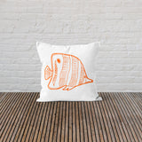 Orange Angelfish / Fish Marine Themed Double Sided Throw Pillow Cover 2 Pieces