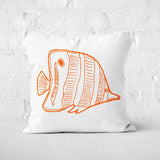 Orange Angelfish / Fish Marine Themed Double Sided Throw Pillow Cover 2 Pieces