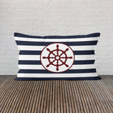 Thick Lined Claret Red Rudder 30cm x 50cm / Marine Themed Double-Sided Throw Pillow Cover