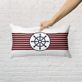 Retro Striped Navy Blue Rudder 30cm x 50cm / Marine Themed Double-Sided Throw Pillow Cover