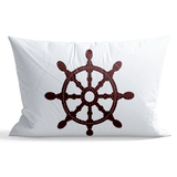 Bordo Dümen 30cm x 50cm / Marin Temalı Çift Taraflı Kırlent Kılıfı