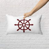 Claret Red Rudder 30cm x 50cm / Marine Themed Double-Sided Throw Pillow Cover