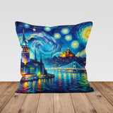 Cherry Blossom / The Starry Night Double Sided Throw Pillow Cover 2 Pieces