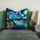 Cherry Blossom / The Starry Night Double Sided Throw Pillow Cover 2 Pieces