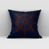 Claret Red Rudder / Naval Blue Marine Themed Double-Sided Pillow Cover 2 Pieces