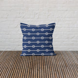 Knot Blue / White Double Faced Marine Themed Cushion Cover