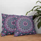 Purple Mandala - Mor Mandala Çift Taraflı Kırlent Kılıfı 2 Adet