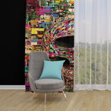 Polychrome Skull Background Curtain