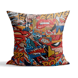 Pop Art - Çizgi Romanlı Çift Taraflı Kırlent Kılıfı 2 Adet