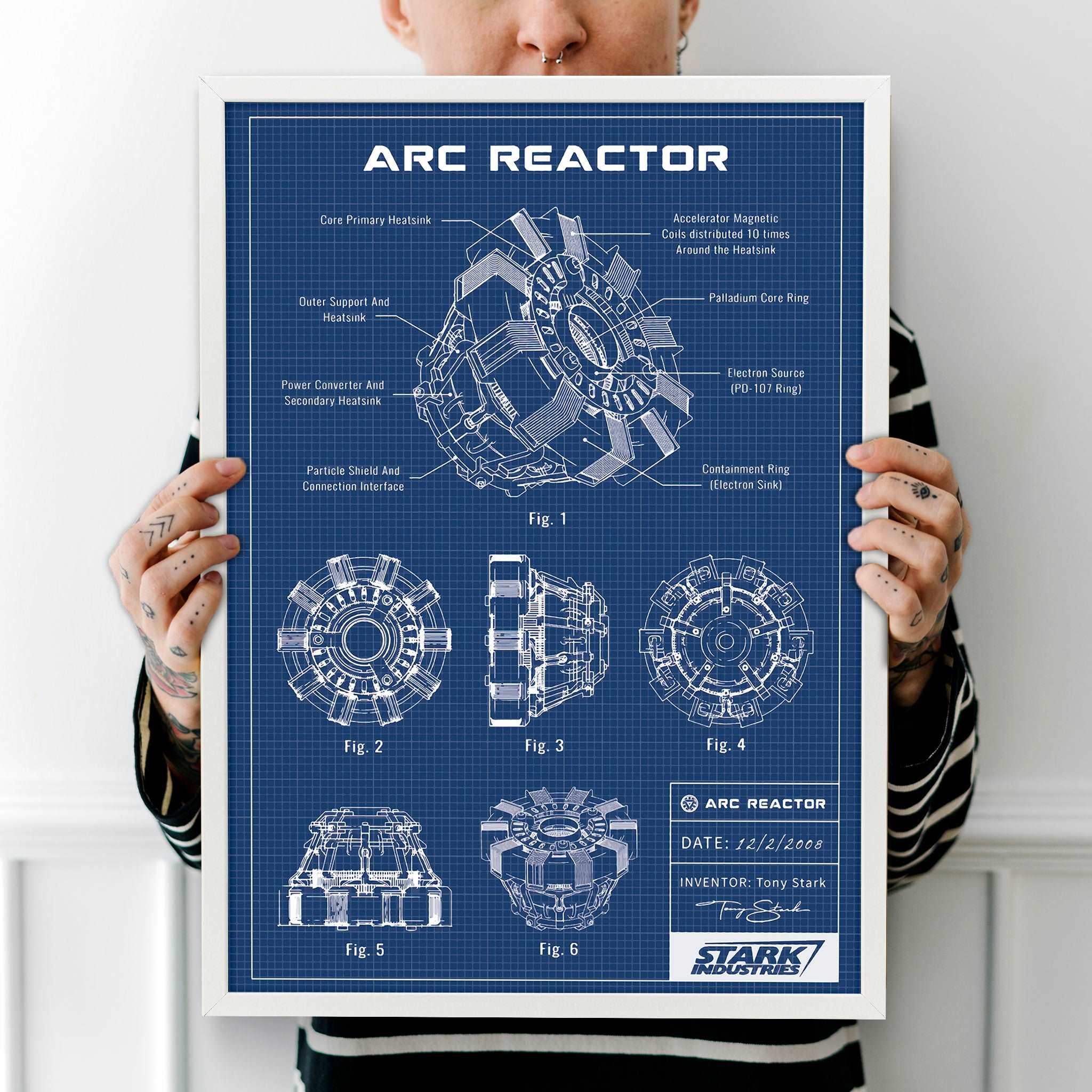 Arc Reactor Blueprint Poster