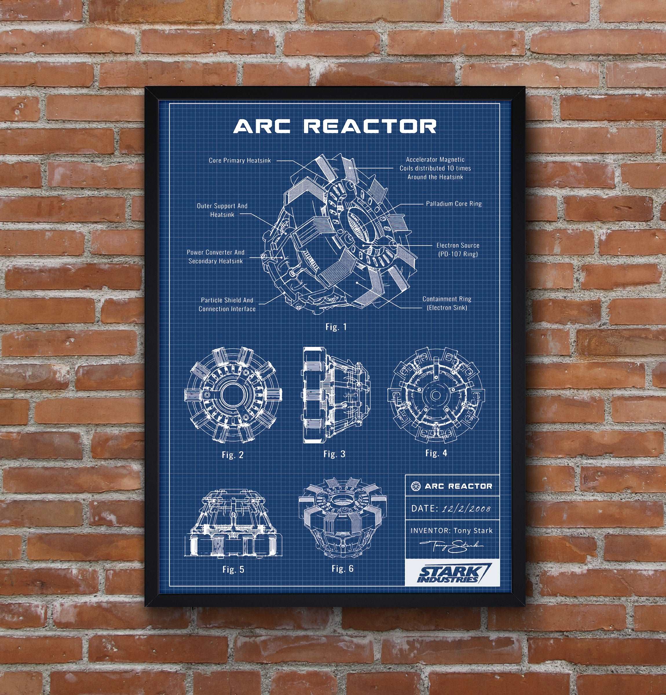 Arc Reactor Blueprint Poster