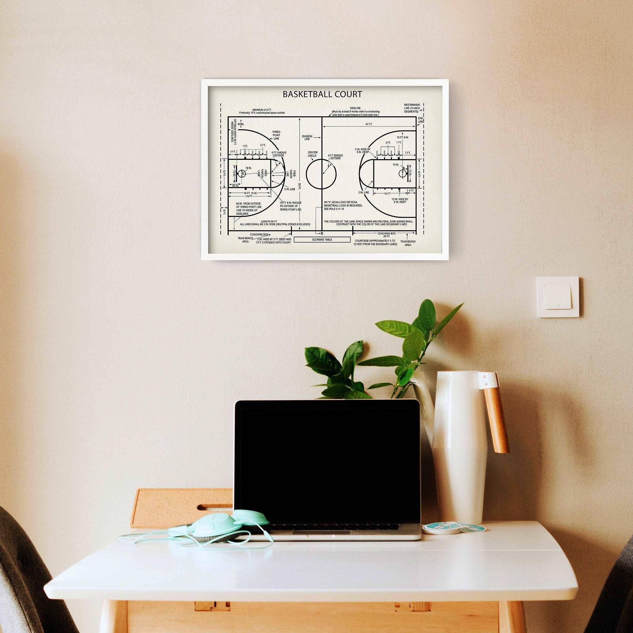 Basketball Court Ivory Poster