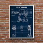 AT-AT Walker Navy Blue Poster