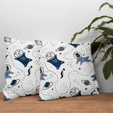 Animals at Space - Hayvanlı Çift Taraflı Kırlent Kılıfı 2 Adet