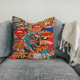 Pop Art - Double Sided Throw Pillow Cover with Comics 2 Pieces