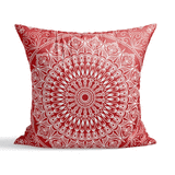 Red Bohemian Mandala Çift Taraflı Kırlent Kılıfı 2 Adet