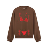 Red Bikini Oversize Sweatshirt