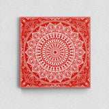 Red Mandala Kanvas Tablo