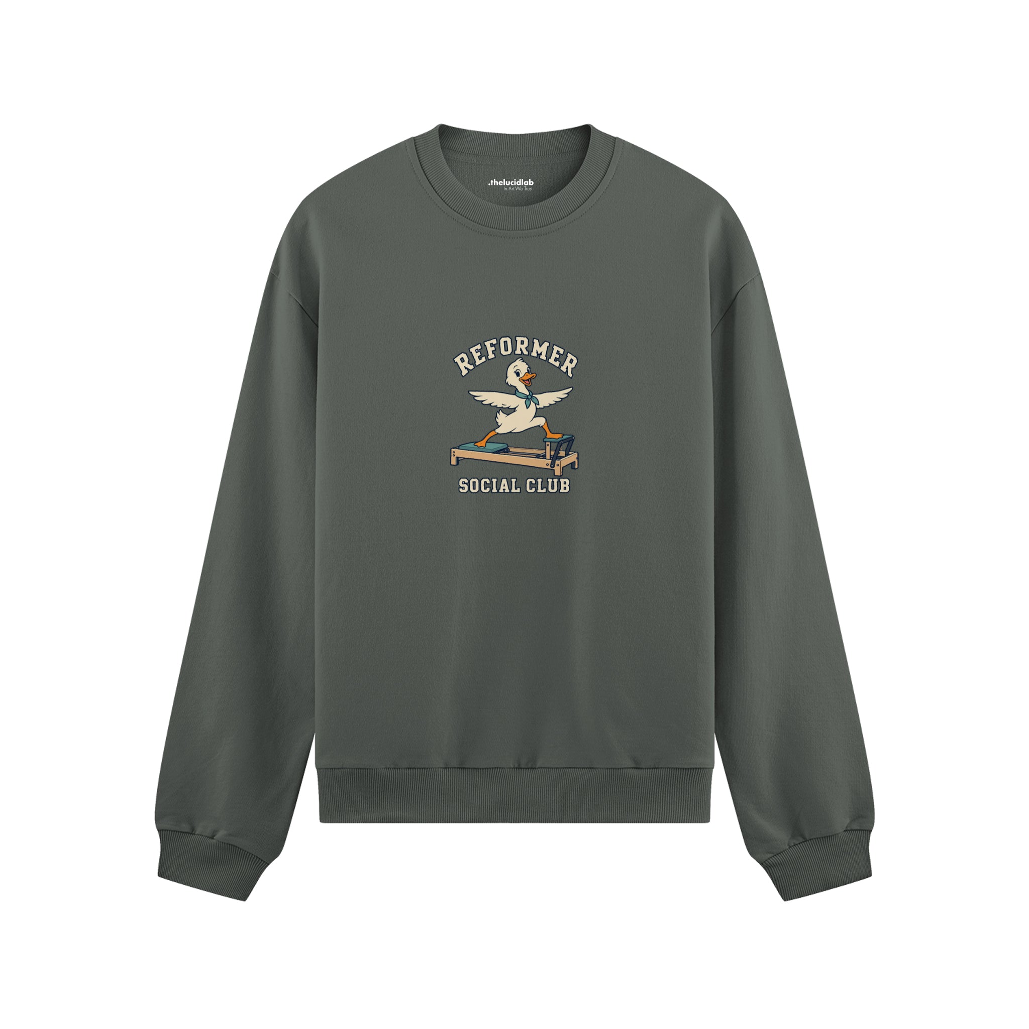 Reformer Social Club Oversize Sweatshirt – Antrasit – ön görünüm