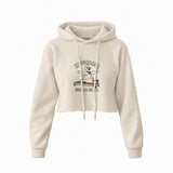 Reformer Social Club Crop Hoodie – Krem – ön görünüm