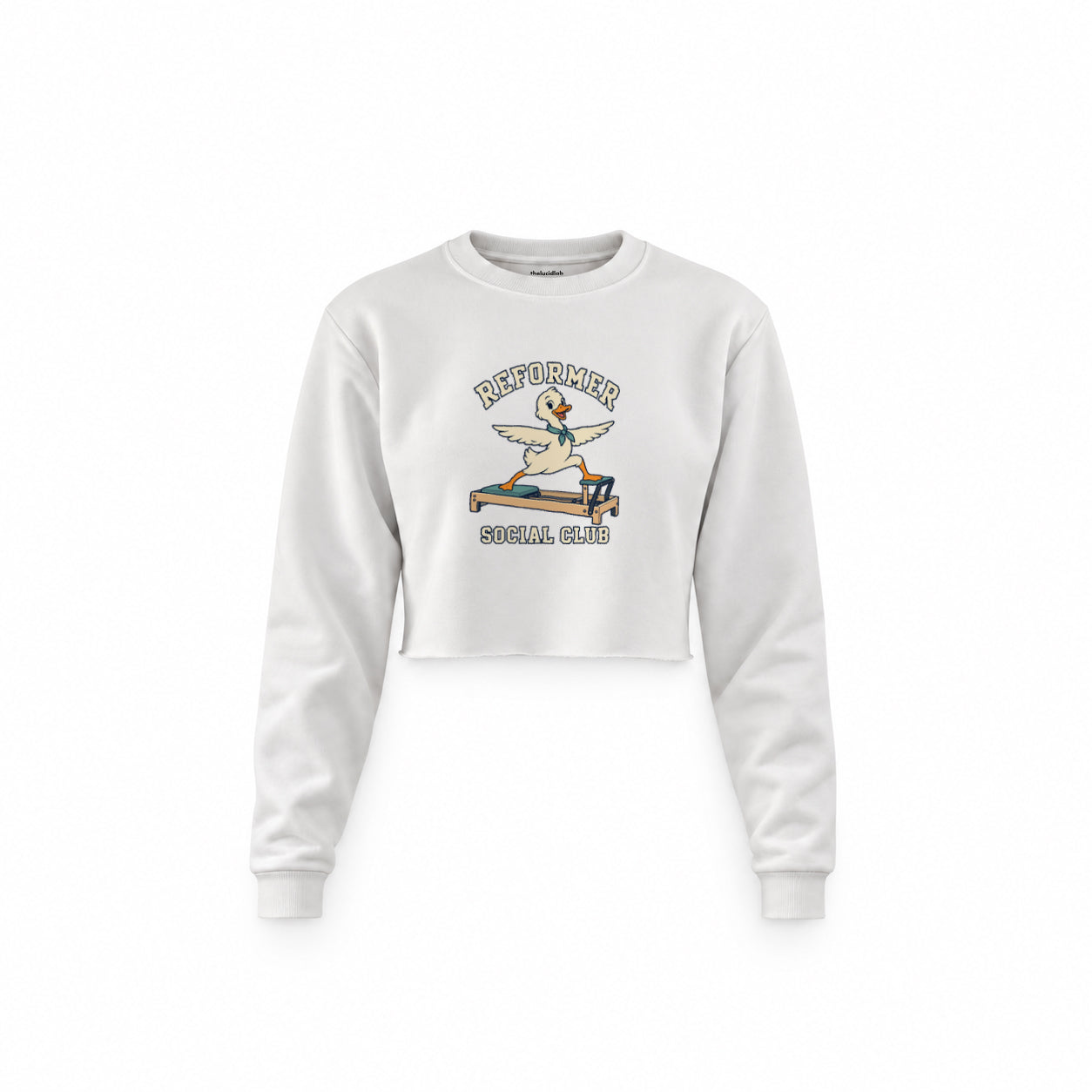 Reformer Social Club Crop Sweatshirt – Beyaz – ön görünüm