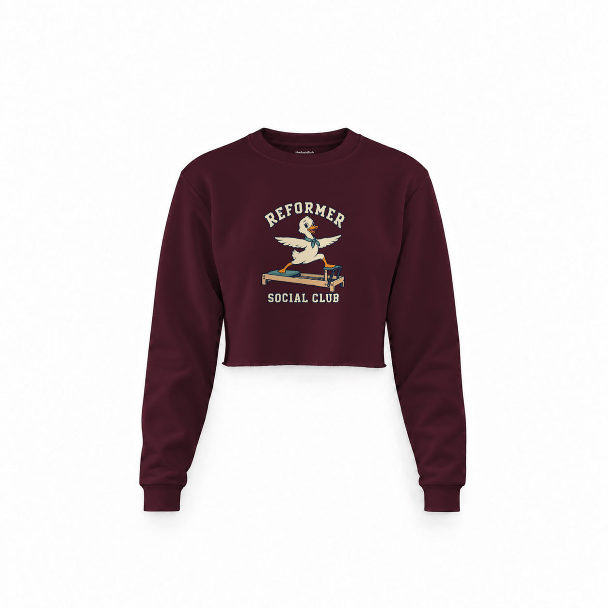 Reformer Social Club Crop Sweatshirt – Bordo – ön görünüm
