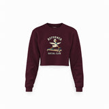 Reformer Social Club Crop Sweatshirt – Bordo – ön görünüm
