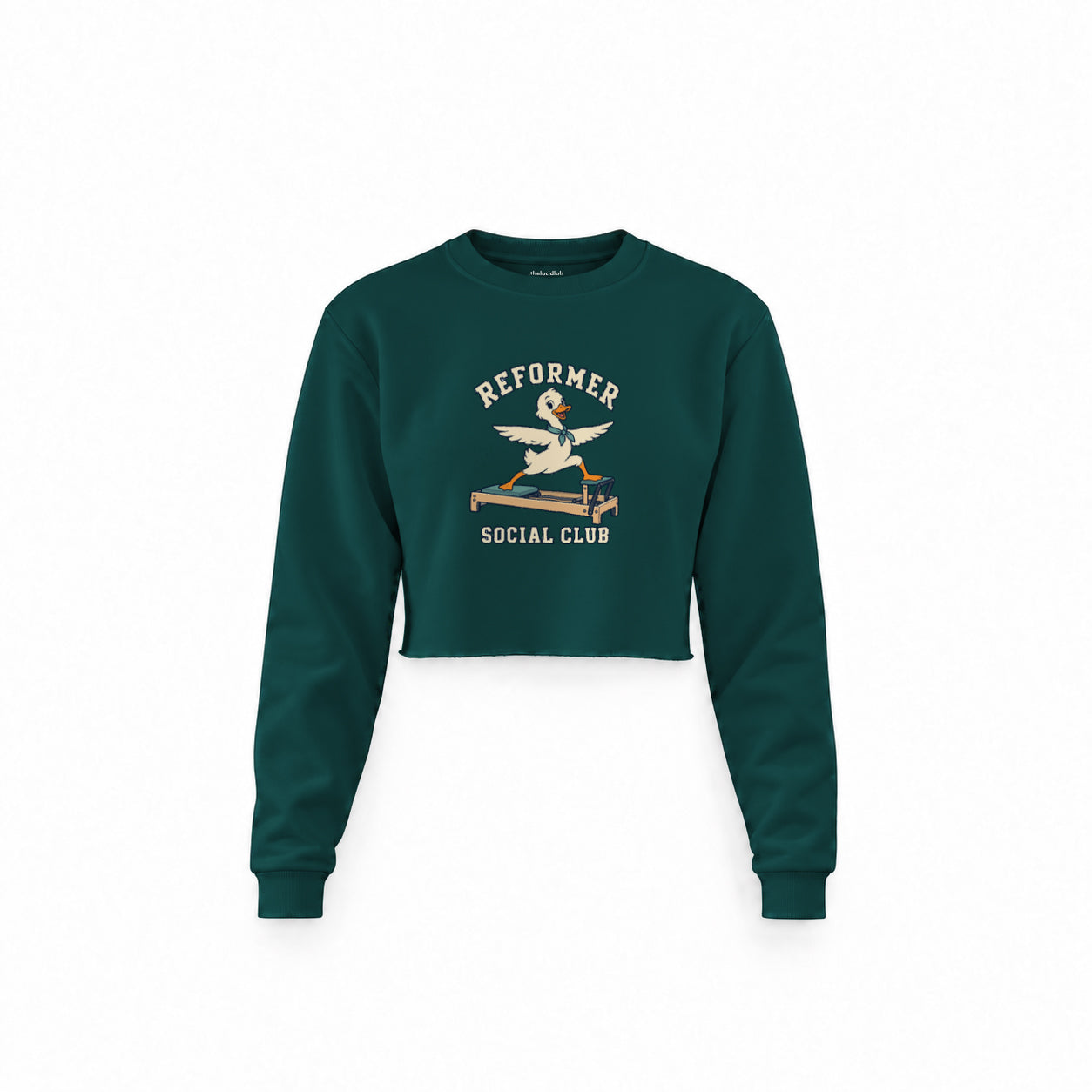 Reformer Social Club Crop Sweatshirt – Koyu Yeşil – ön görünüm