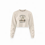 Reformer Social Club Crop Sweatshirt – Krem – ön görünüm