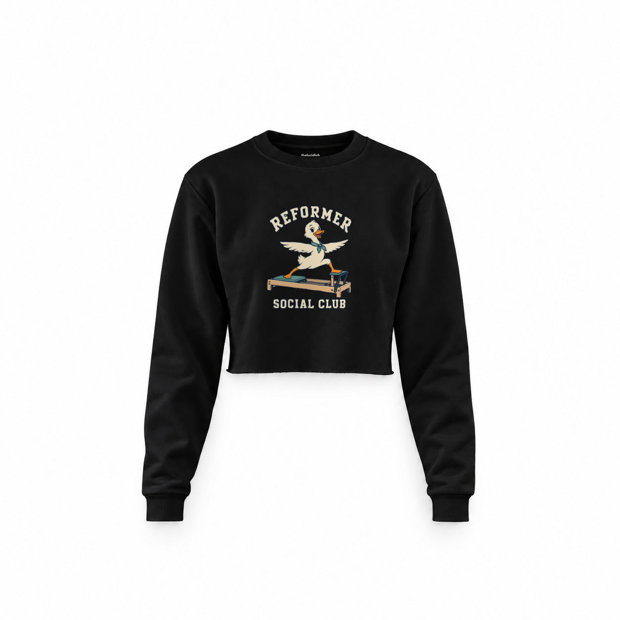 Reformer Social Club Crop Sweatshirt – Siyah – ön görünüm
