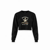 Reformer Social Club Crop Sweatshirt – Siyah – ön görünüm