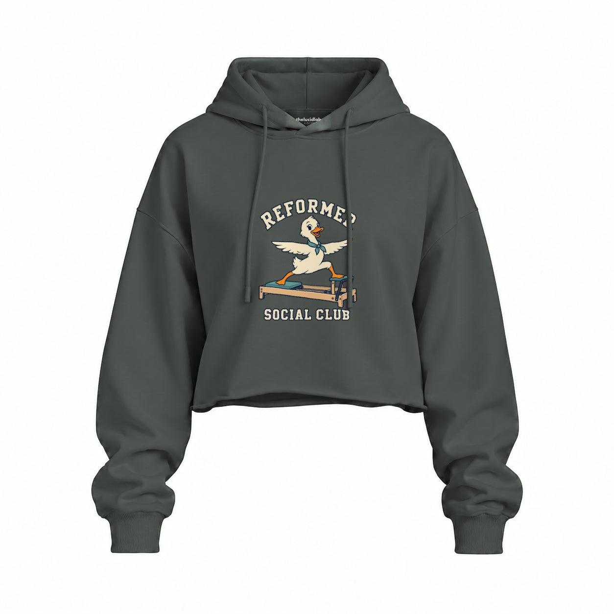 Reformer Social Club Oversize Crop Hoodie – Antrasit – ön görünüm