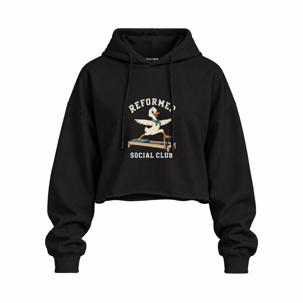 Reformer Social Club Oversize Crop Hoodie – Siyah – ön görünüm