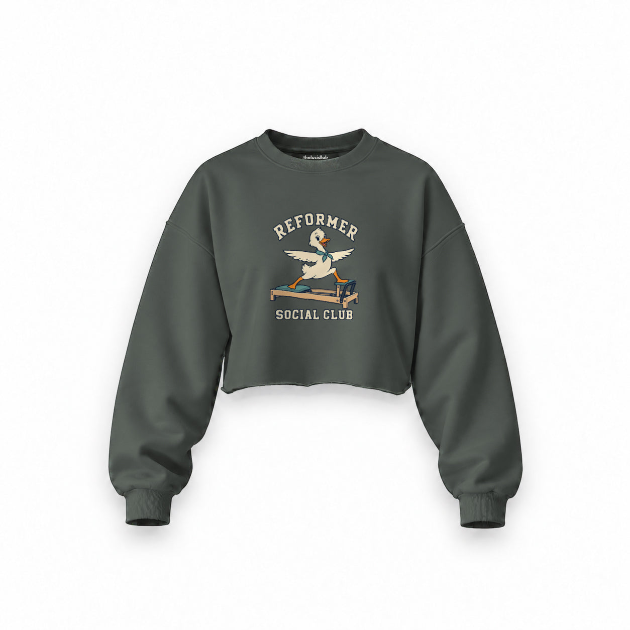 Reformer Social Club Oversize Crop Sweatshirt – Antrasit – ön görünüm