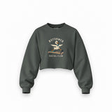 Reformer Social Club Oversize Crop Sweatshirt – Antrasit – ön görünüm