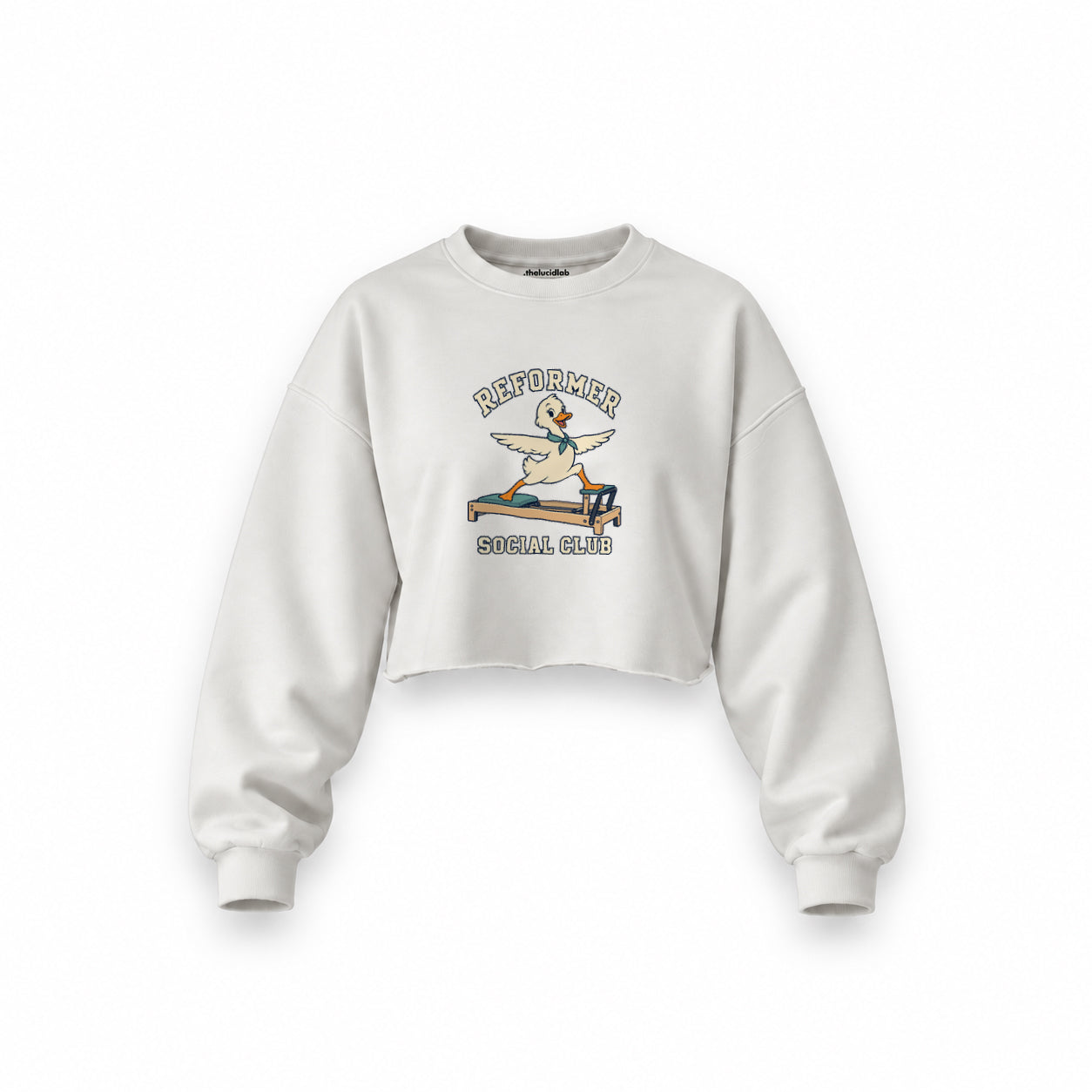 Reformer Social Club Oversize Crop Sweatshirt – Beyaz – ön görünüm