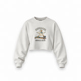 Reformer Social Club Oversize Crop Sweatshirt – Beyaz – ön görünüm