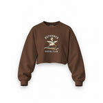 Reformer Social Club Oversize Crop Sweatshirt – Kahverengi – ön görünüm