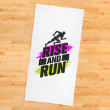 Rise And Run / Pembe - Yeşil Yazılı Spor Havlusu