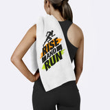 Rise And Run / Turuncu - Yeşil Yazılı Spor Havlusu